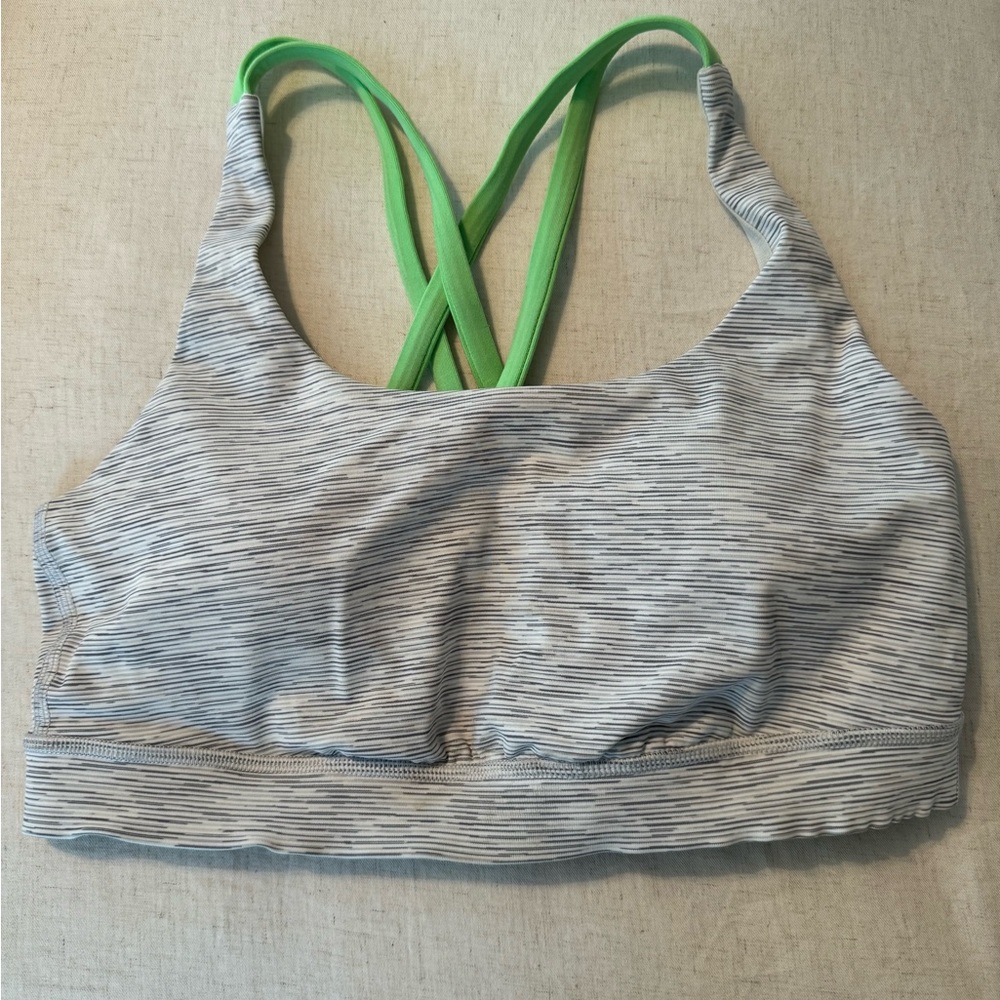 Lululemon Energy Bra - white and grey print
